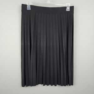 Covington Black Pleated Midi Skirt Business Casual Pull On Sz Large